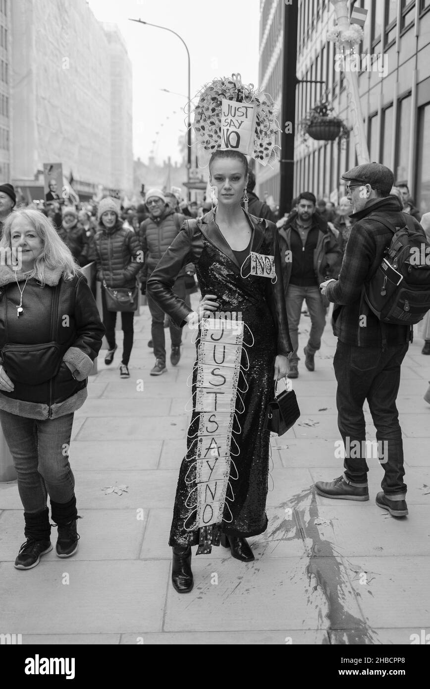 Anti-Impfstoff-März in London, 18th. Dezember 2021 Stockfoto