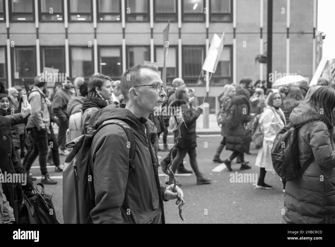 Anti-Impfstoff-März in London, 18th. Dezember 2021 Stockfoto