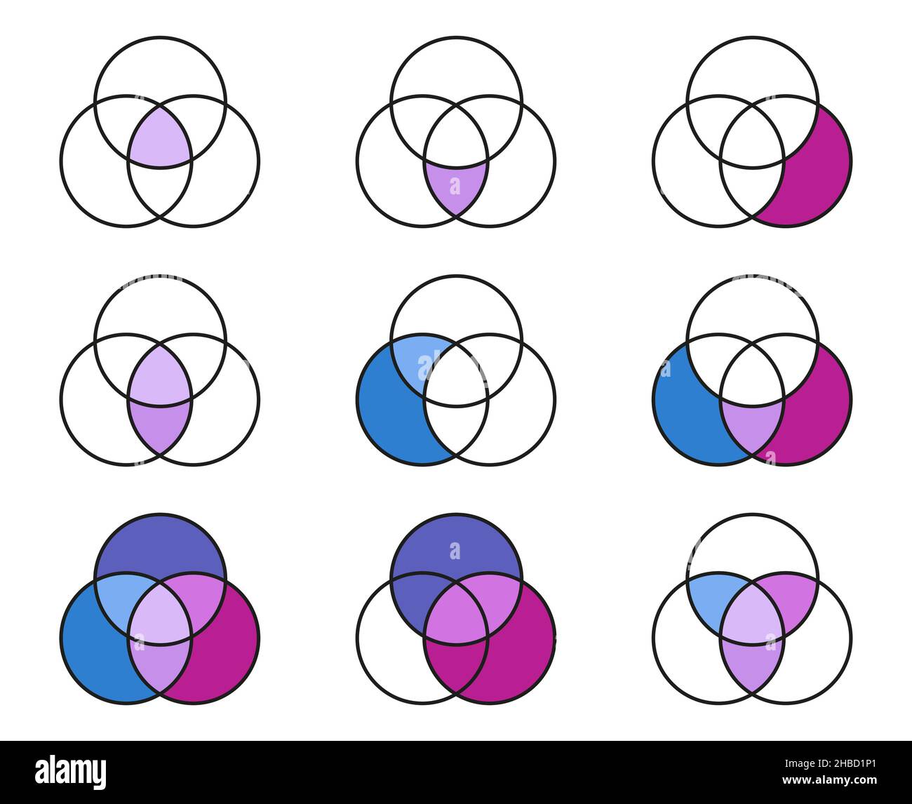 Infografik zu Venn-Diagramm Kreisen. Vektor-Designelemente für die Präsentation der Geschäftsstrategie. Stock Vektor