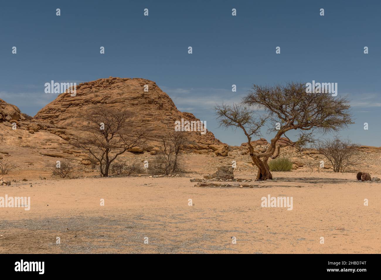 Felsformationen in der Wüste bei der Spitzkoppe, Namibia Stockfoto
