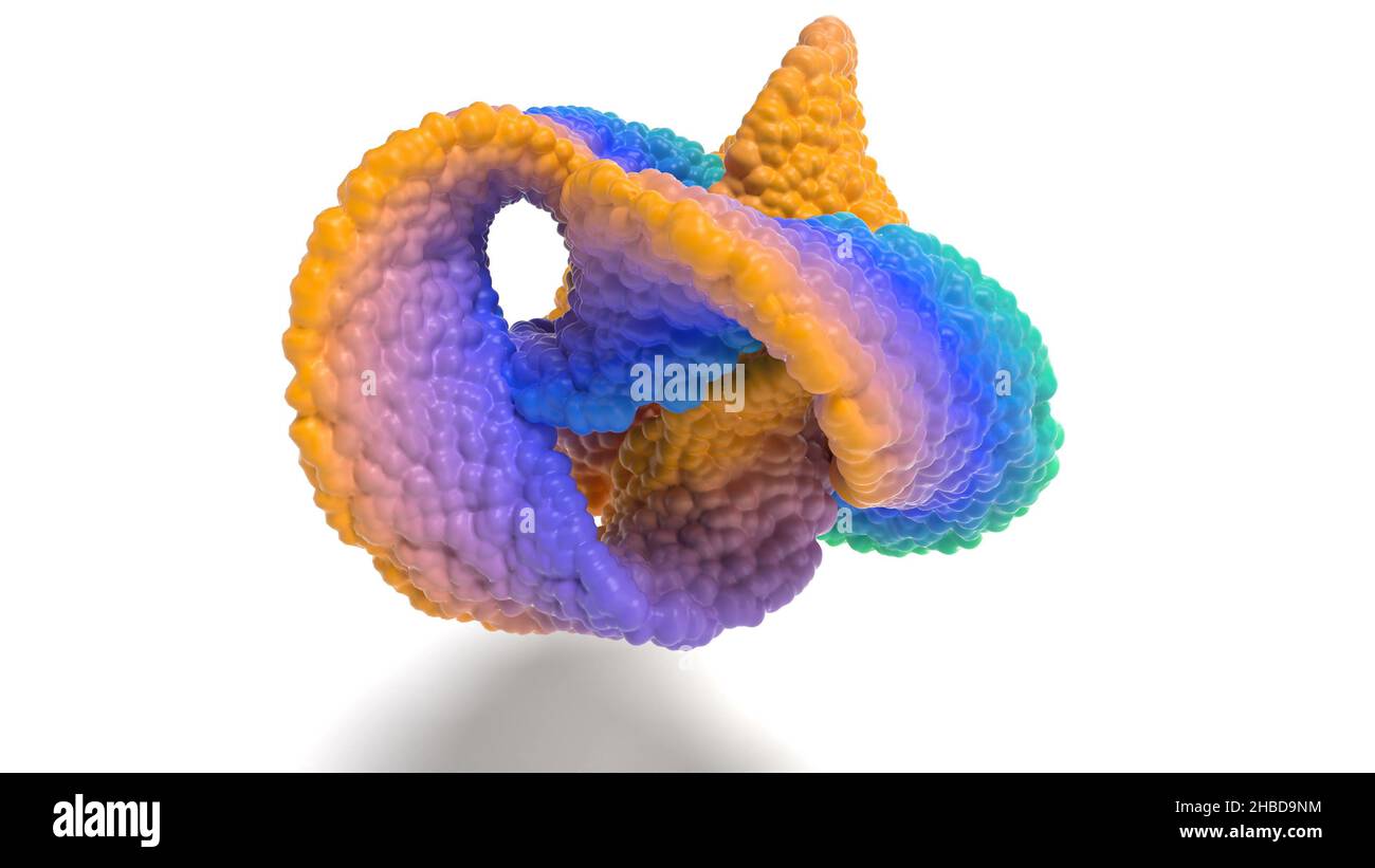 Trendige Farbe pulsierende organische Objekt in 3D Render Stockfoto