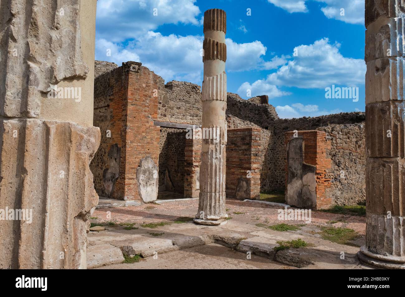 Das Haus des Faun war eines der größten und beeindruckendsten Privathäuser in Pompeji, Italien, und beherbergte viele große Kunstwerke Stockfoto