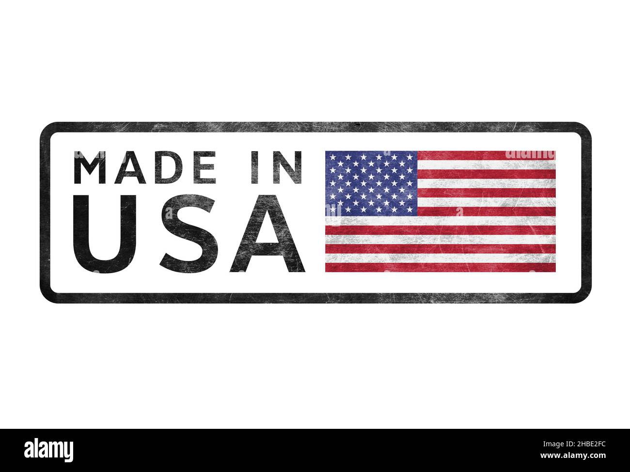 Made in USA - Qualitätslabel Stockfoto