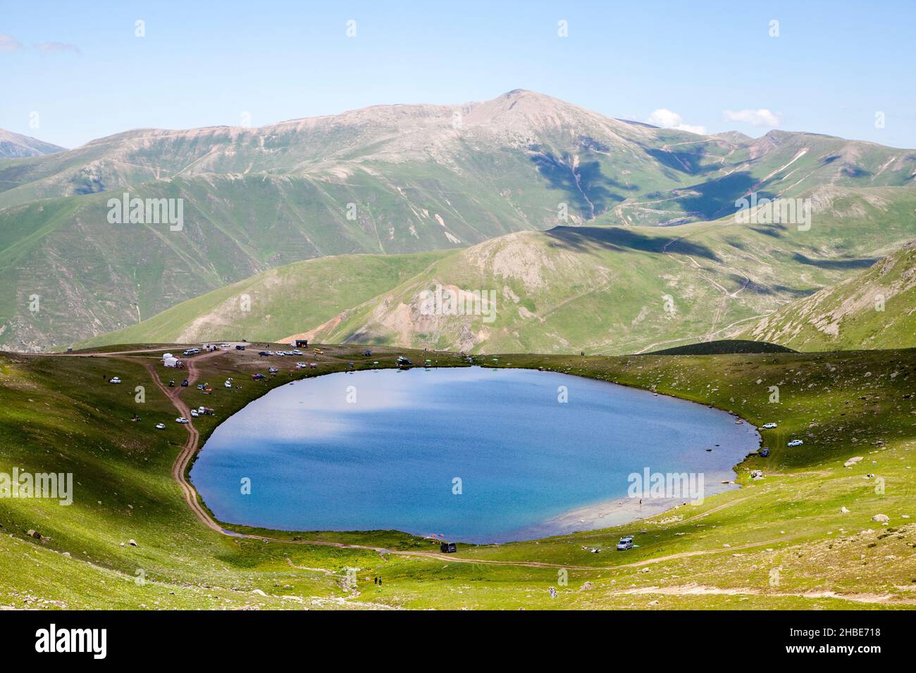 Berglandschaft mit Krater-See, Türkei-Land Stockfoto