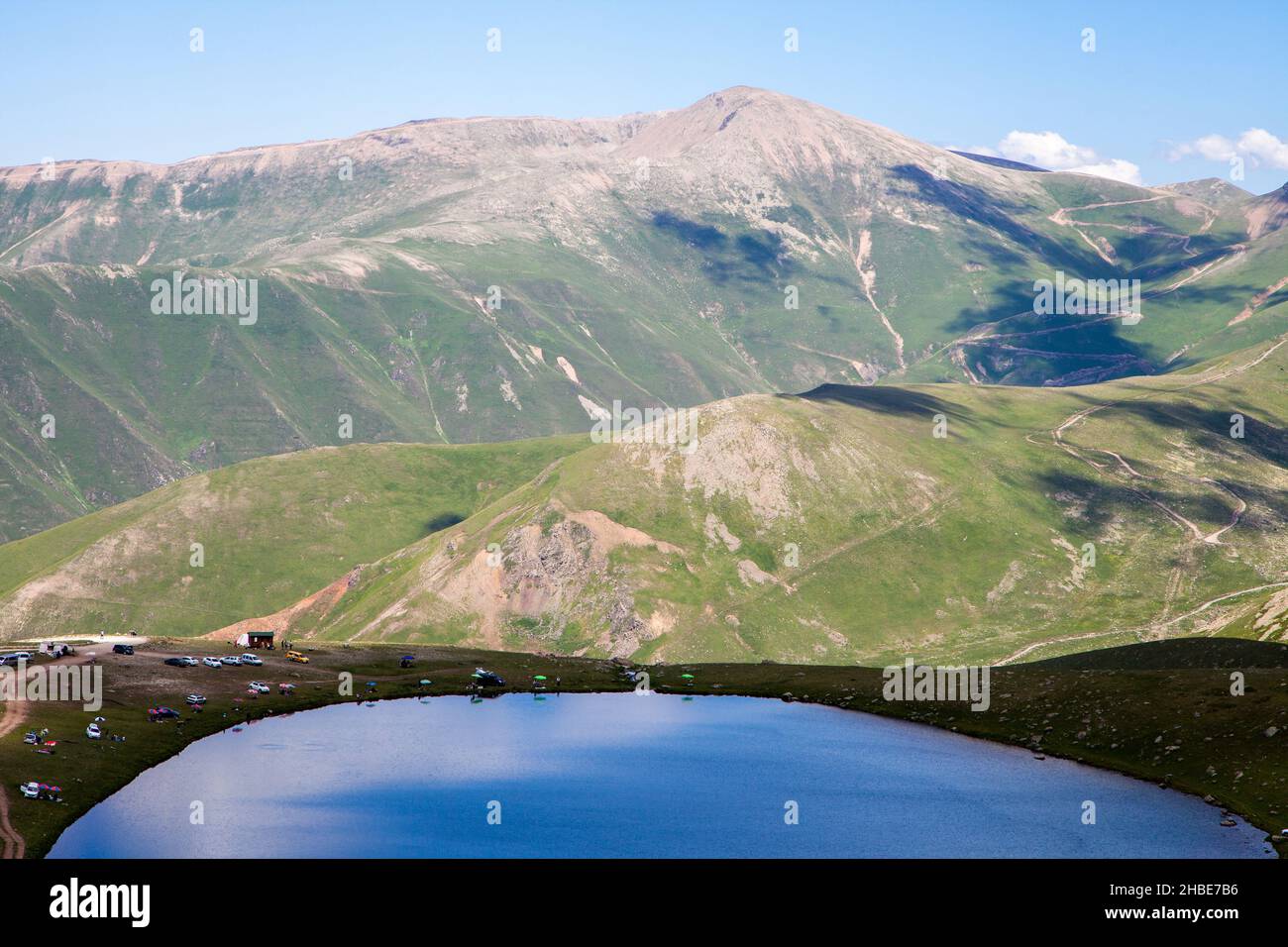 Berglandschaft mit Krater-See, Türkei-Land Stockfoto