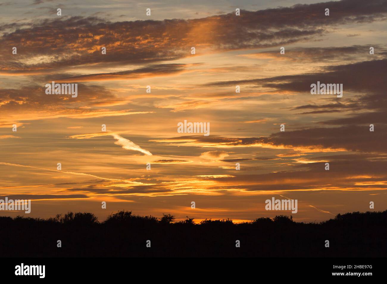 Abendhimmel nach Sonnenuntergang, Insel Texel, Holland, Europa Stockfoto