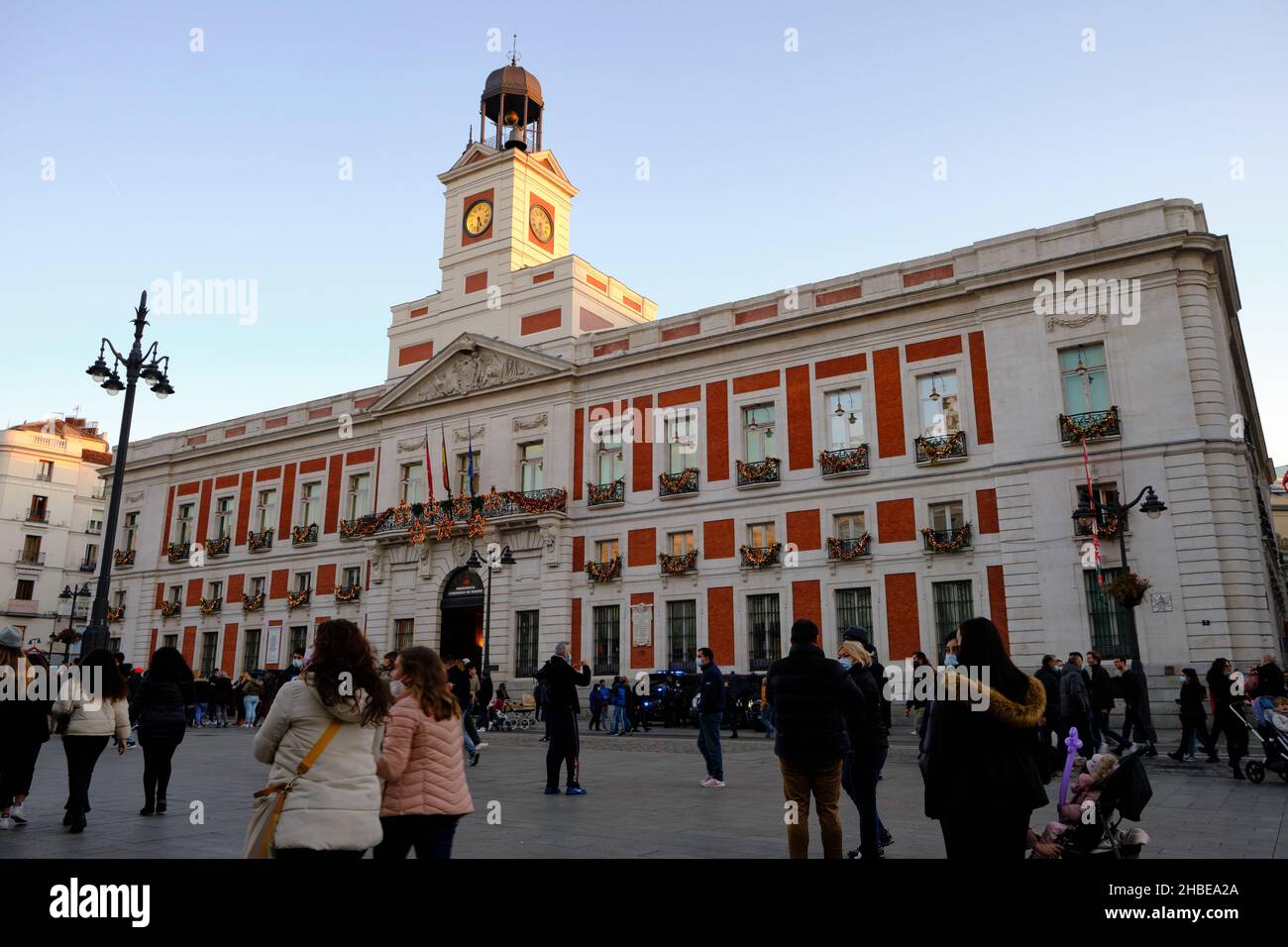 Königliches Haus der Post (Real Casa de Correos) am Platz Puerta del Sol. Stockfoto