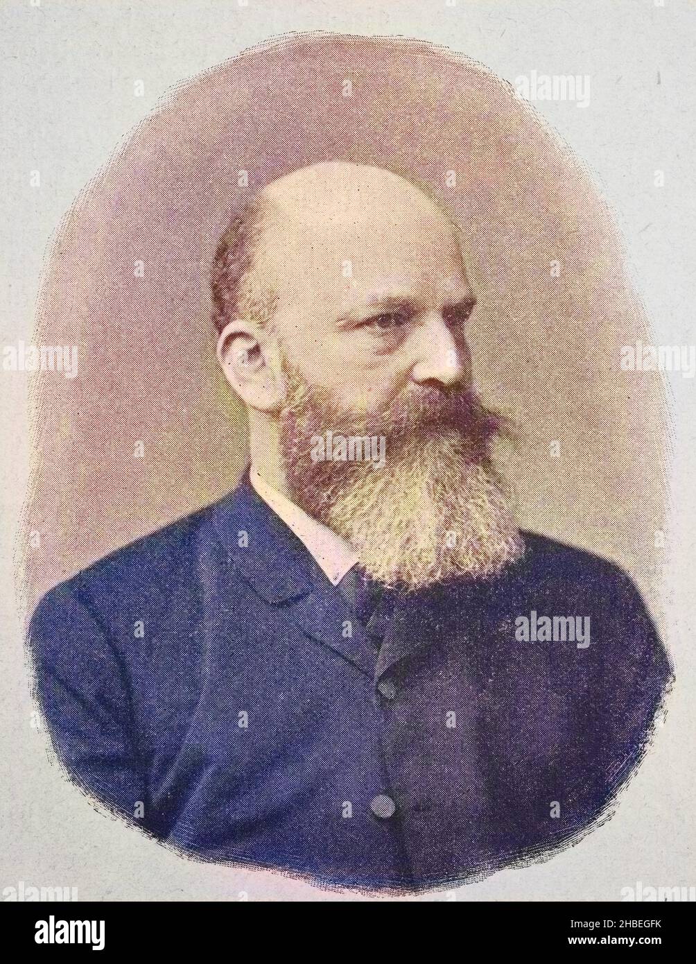 Georg Moritz Ebers, 1837 - 1898, deutscher Ägyptologe und Romanautor / Georg Moritz Ebers, deutscher Ägyptologe und Schriftstelle, historisch, historisch, digital verbesserte Reproduktion eines Originals aus dem 19. Jahrhundert / digitale Reproduktion einer Originalvorlage aus dem 19ten Jahrhundert. Jahrhundert, Originaldatum nicht bekannt, koloriert, handcoloriert, Koloration, Stockfoto