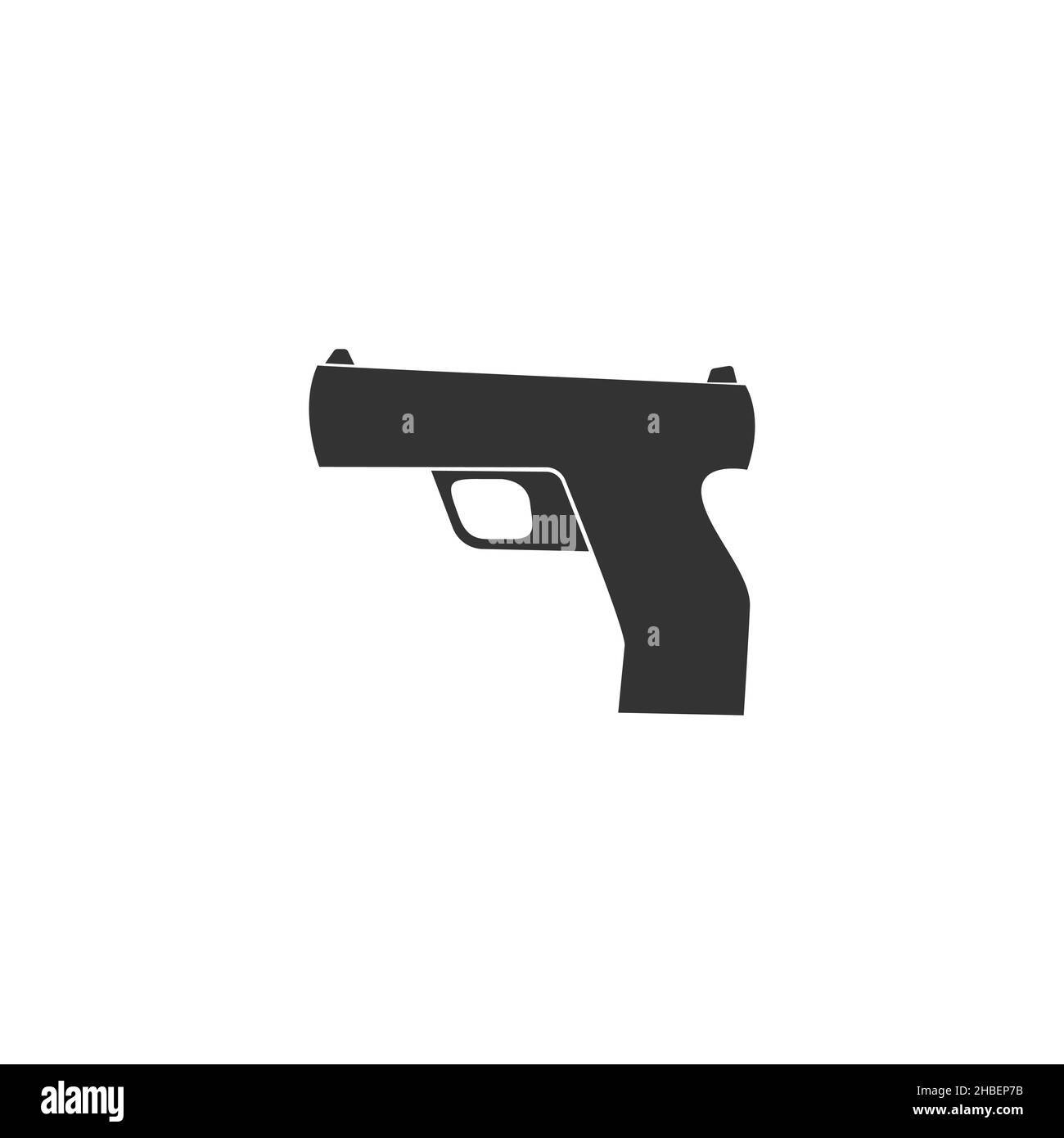Pistole Krieg Pistole Symbol Vektor isoliert auf weißem Hintergrund Stock Vektor