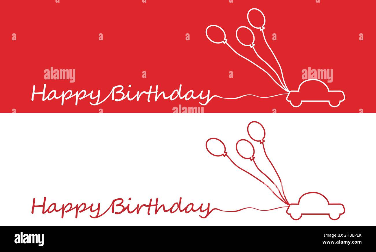 Happy Birthday Vektor-Grußkarten in flachem Stil Stock Vektor