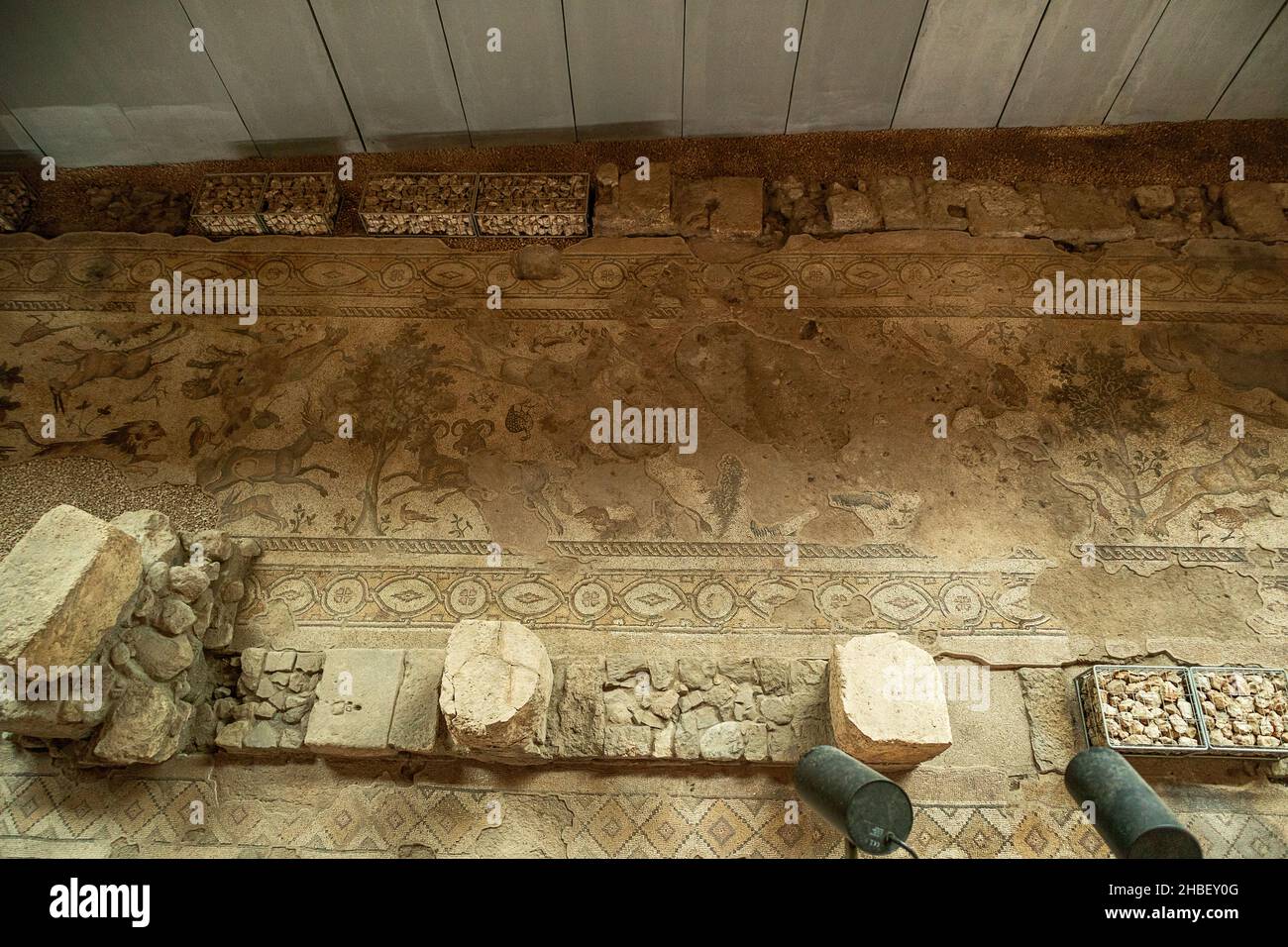 Archäologisches Museum Hatay:Es ist ein Museum mit vielen Mosaiken aus der römischen Zeit. Antiochia Mosaic Museum mit der größten Anzahl von Mosaic Stockfoto