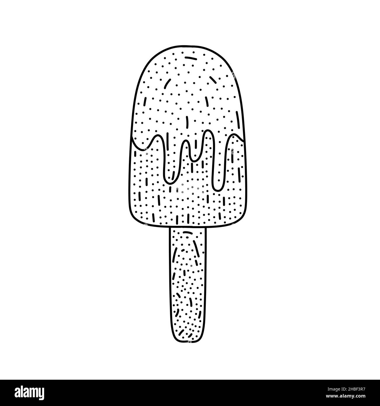 Handgezeichnetes Eis-Symbol isoliert auf weißem Hintergrund. Vektorgrafik Stock Vektor