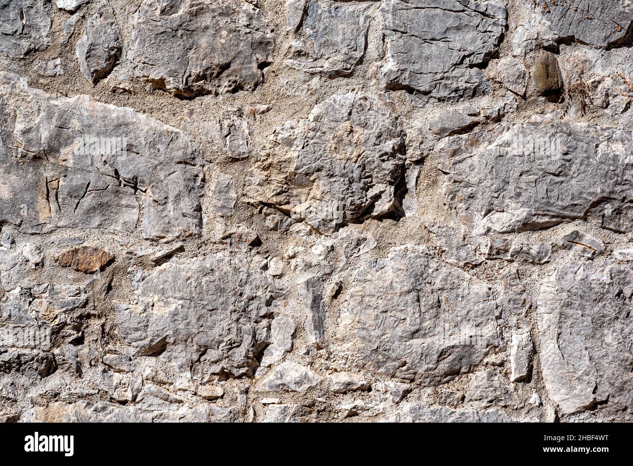 Hintergrund, Textur - graue alte römische Mauerwerk Wand Stockfoto