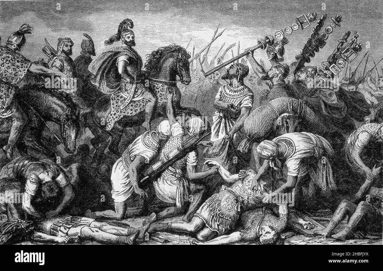 Der karthagische General Hannibal motivierte seine Truppen während der Zweiten Punischen Kriege Stockfoto