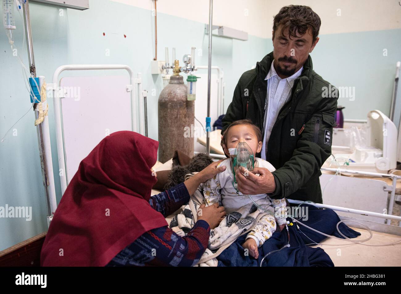 Indira Gandhi Kinderkrankenhaus in Kabul ist ein Kinderkrankenhaus in Afghanistan. Kinder unter 5 Jahren, die an Unterernährung leiden, werden ins Krankenhaus eingeliefert. Stockfoto