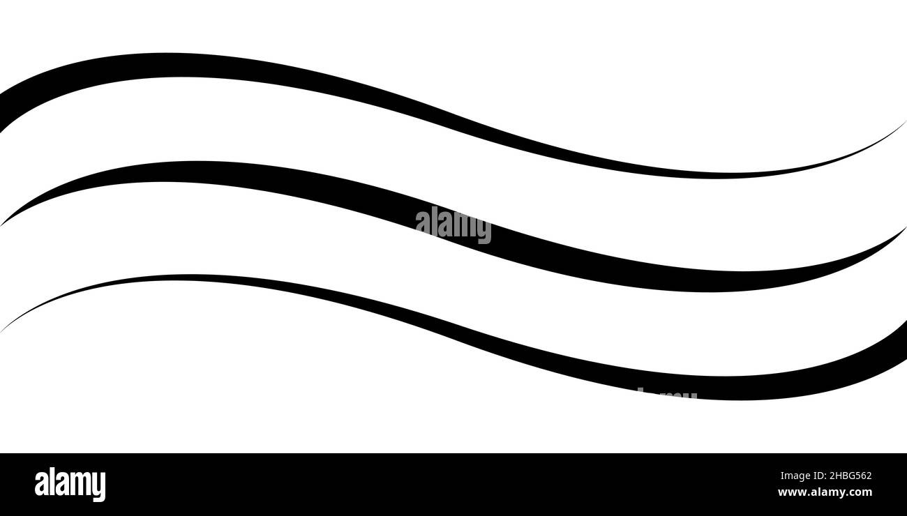 Gekrümmte kalligraphische Linie, Vektor, Band als fließende Kalligraphie Element, anmutig geschwungene Linie Stock Vektor