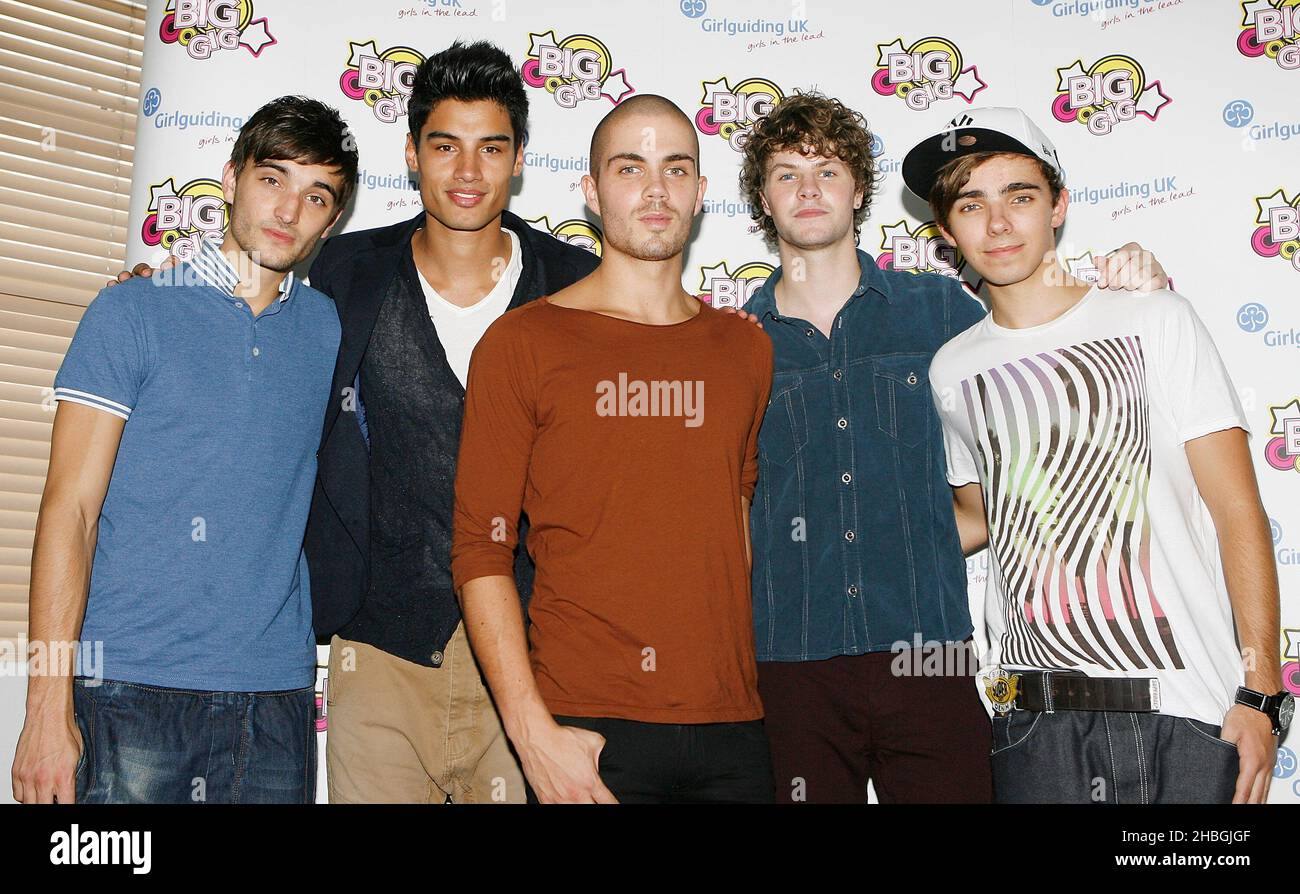 The Wanted Backstage beim Girlguiding UK Big Gig in der Wembley Arena in London. Stockfoto