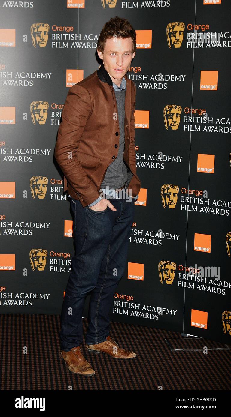 Eddie Redmayne, Schauspieler, nominiert für die Orange British Academy Film Awards Orange Star Rising bei der BAFTA, London, am 11,2012. Januar. Stockfoto
