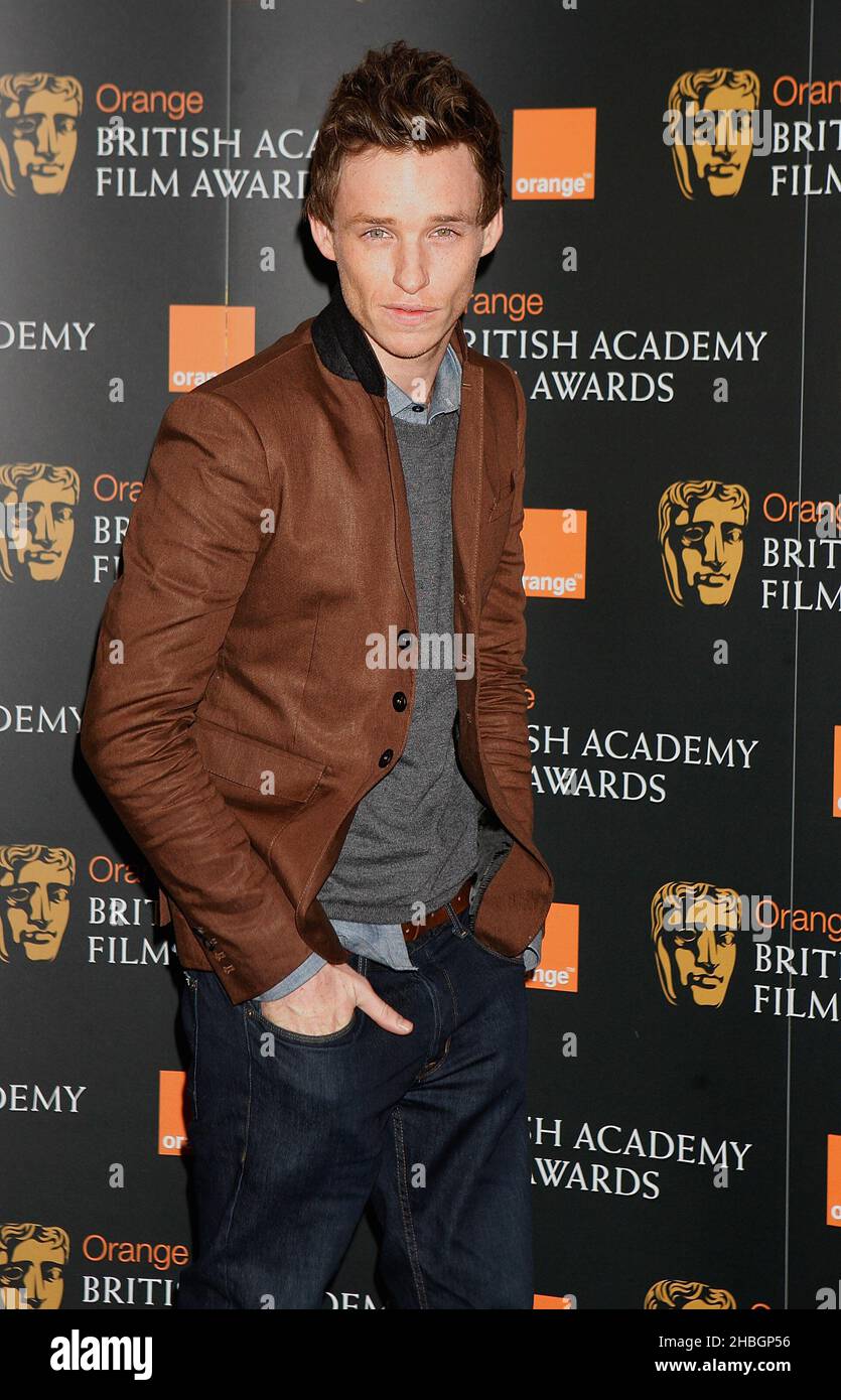 Eddie Redmayne, Schauspieler, nominiert für die Orange British Academy Film Awards Orange Star Rising bei der BAFTA, London, am 11,2012. Januar. Stockfoto