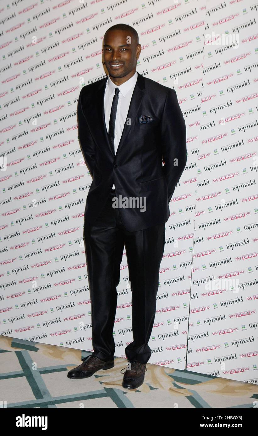 Tyson Beckford nimmt am 19. Juni 2012 an der Presseinformation „Next Top Model“ von Großbritannien und Irland in Claridges, London, Teil. Stockfoto