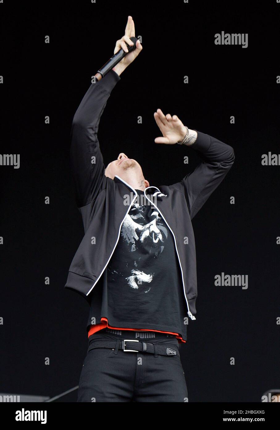 Professor Green tritt auf der Bühne des 2. Tages des Barclaycard