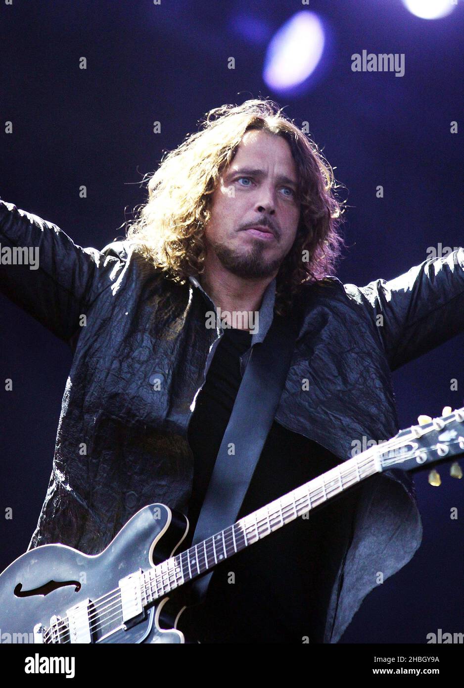 Chris Cornell von Soundgarden tritt am 13. Juli 2012 bei Hard Rock Calling im Hyde Park auf. Stockfoto