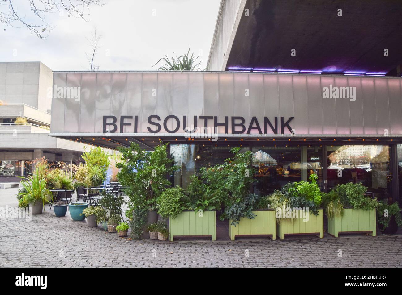 BFI Southbank Exterior, London, Großbritannien, Dezember 2021. Stockfoto