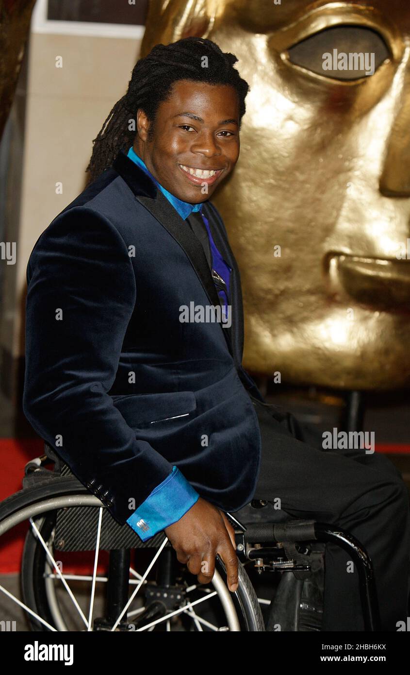 Ade Adepitan bei den British Academy Games Awards im Hilton Hotel, Park Lane in London. Stockfoto