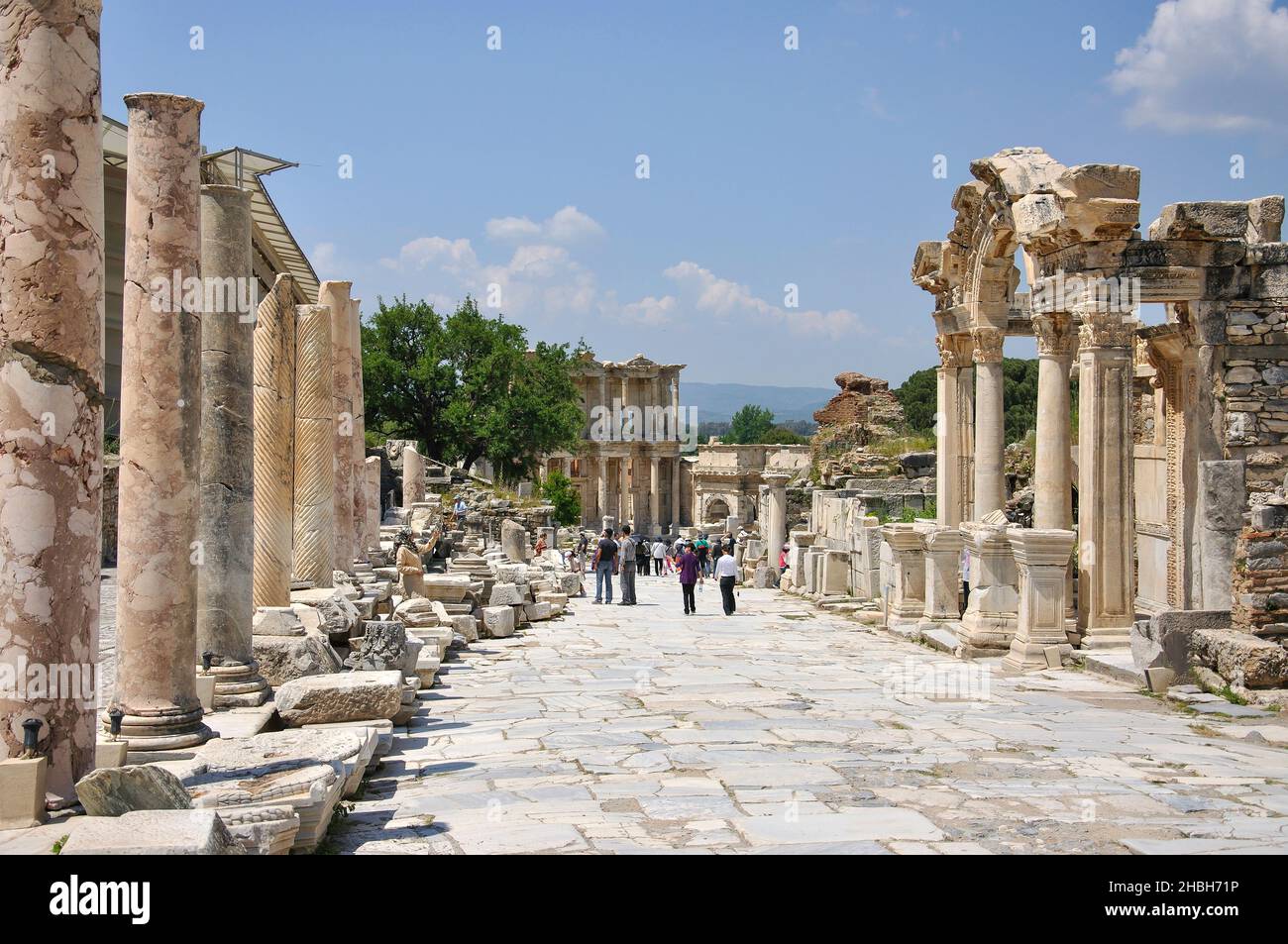 Curetes Street, antike Stadt Ephesus, Selcuk, Provinz Izmir, Republik Türkiye Stockfoto