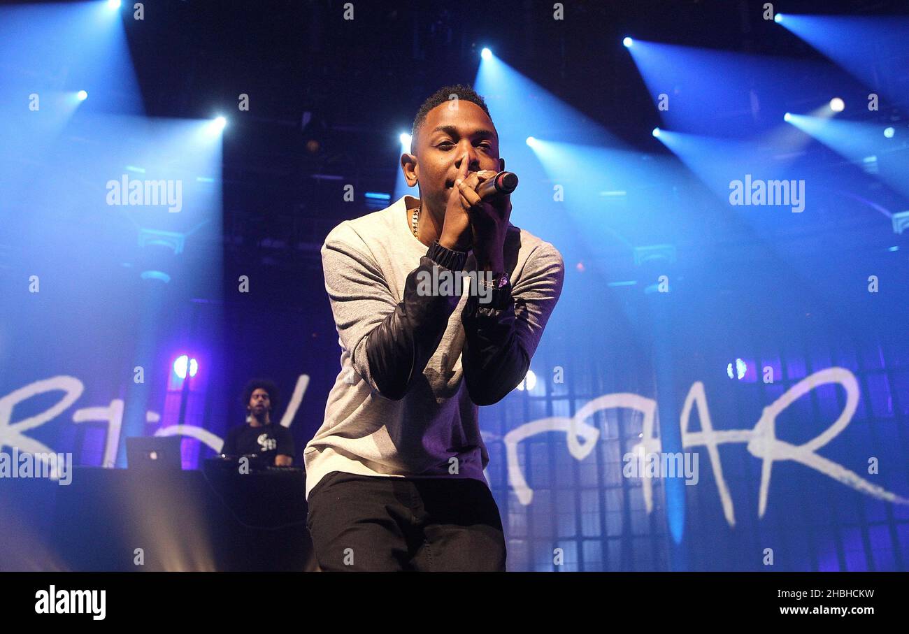 Kendrick Lamar tritt beim iTunes Festival im Roundhouse in London auf. Stockfoto