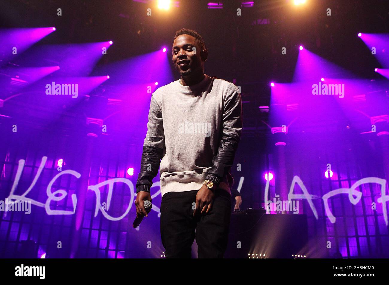 Kendrick Lamar tritt beim iTunes Festival im Roundhouse in London auf. Stockfoto