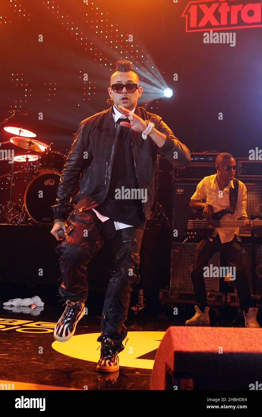 Sean Paul ist Schlagzeilen und spielt live auf der Bühne des BBC Radio 1Xtra im Hammersmith Apollo in London. Stockfoto