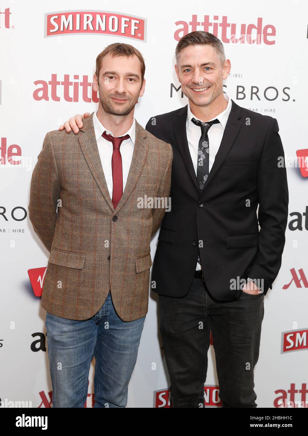 Charlie Condou nimmt an den Attitude Awards im Grosvenor House Hotel in London Teil. Stockfoto