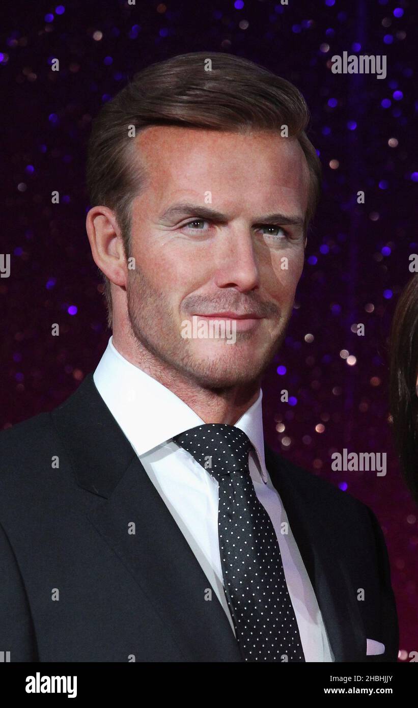 Madame Tussauds London enthüllt in London neue Wachsfiguren von Victoria und David Beckham. Stockfoto