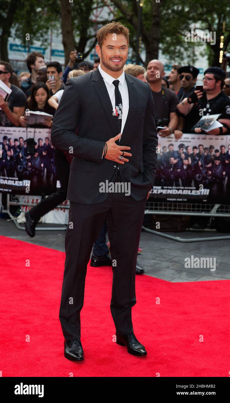 Kellan Lutz bei der Weltpremiere der Expendables 3 im Odeon am Leicester Square in London. Stockfoto