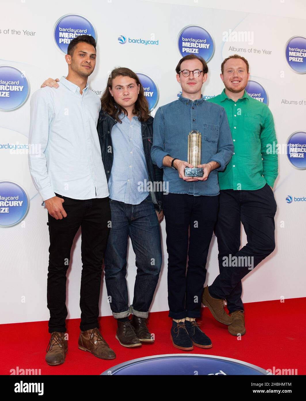 Bombay Cycle Club nimmt an den Barclaycard Mercury Awards Nominierungen im Krankenhaus in London Teil. Stockfoto