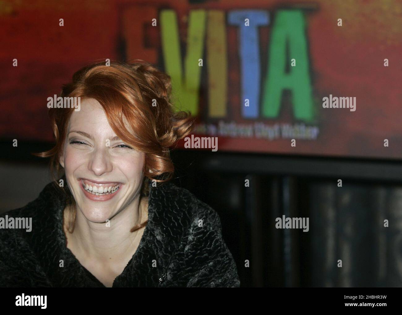 Der Komponist Lord Andrew Lloyd Webber und der Regisseur Michael Grandage verraten Details zur Bühnenerneuerung von Webbers und Sir Tim Ris West End Musical Evita mit Elena Roger bei einer Pressevorstellung im Langham Hotel am 31. Januar 2006 in London. Stockfoto