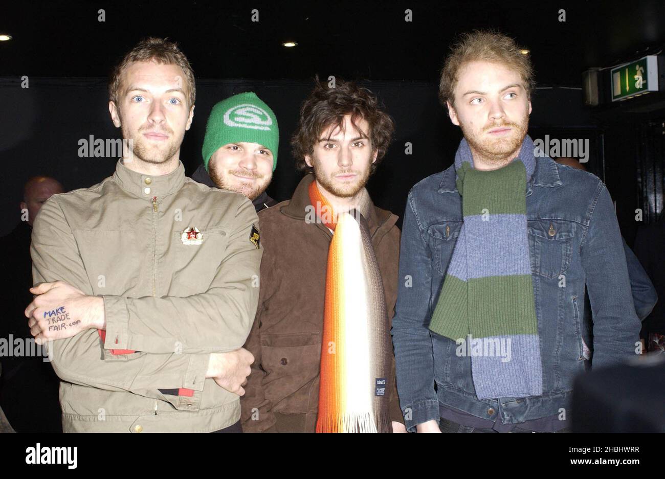 Coldplay fotografiert bei den NME Carling Awards im PoNaNa in London. 1/2 Länge . Stockfoto