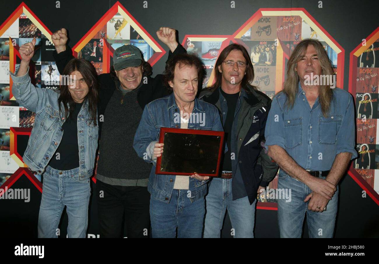 ACDC Photo Call bei der Pressekonferenz im Hammersmith Apollo. Stockfoto