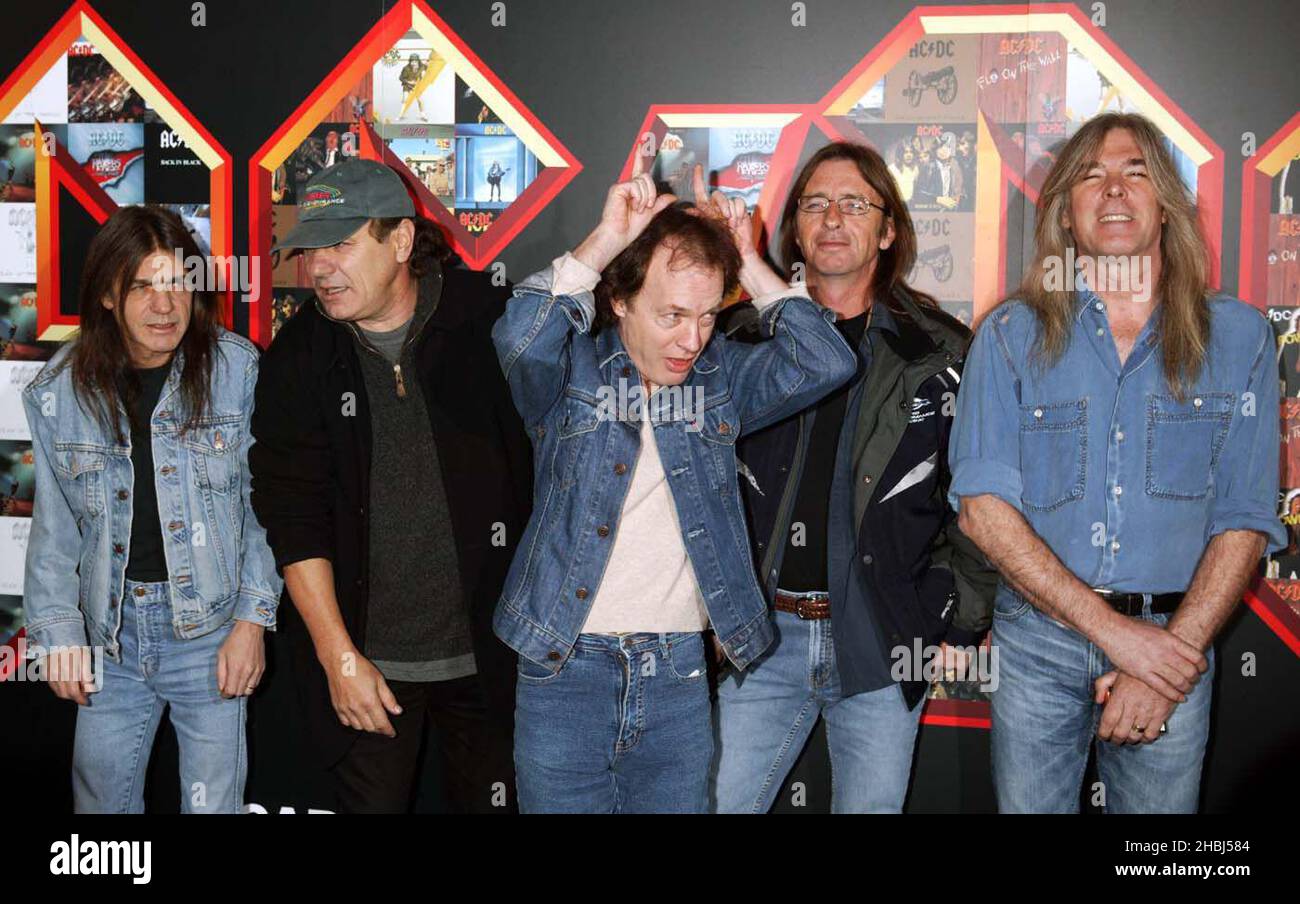 ACDC Photo Call bei der Pressekonferenz im Hammersmith Apollo. Stockfoto