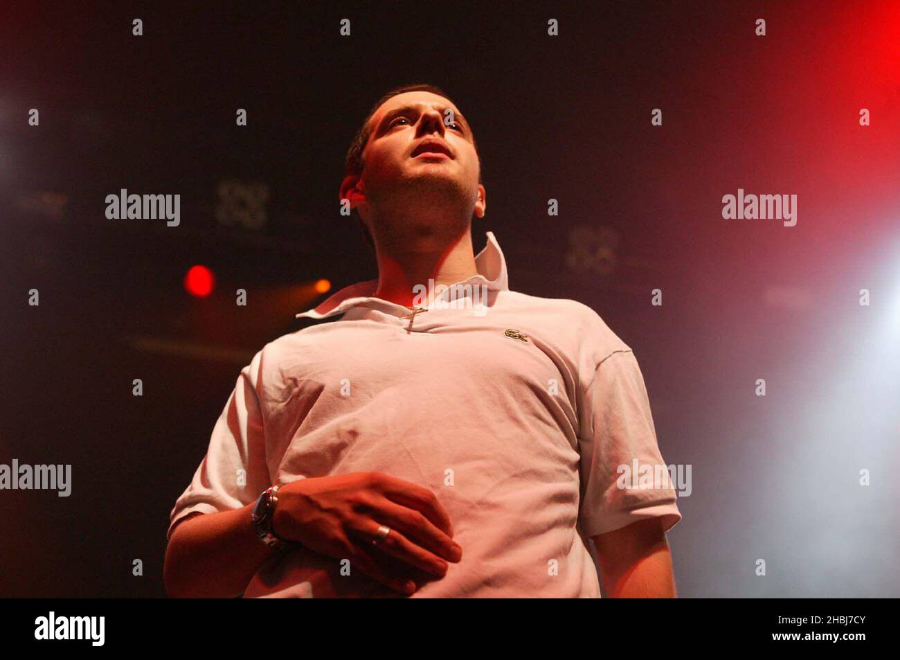 NME Awards Show: The Streets at the Astoria, London. Mike Skinner wirbt für das hochgelobte Debütalbum Original Pirate Material, eigenwillige Garage und Hip-Hop-Flava. Stockfoto