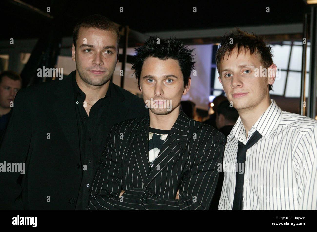 Muse bei den Proben für die Brit Awards 2004. Stockfoto