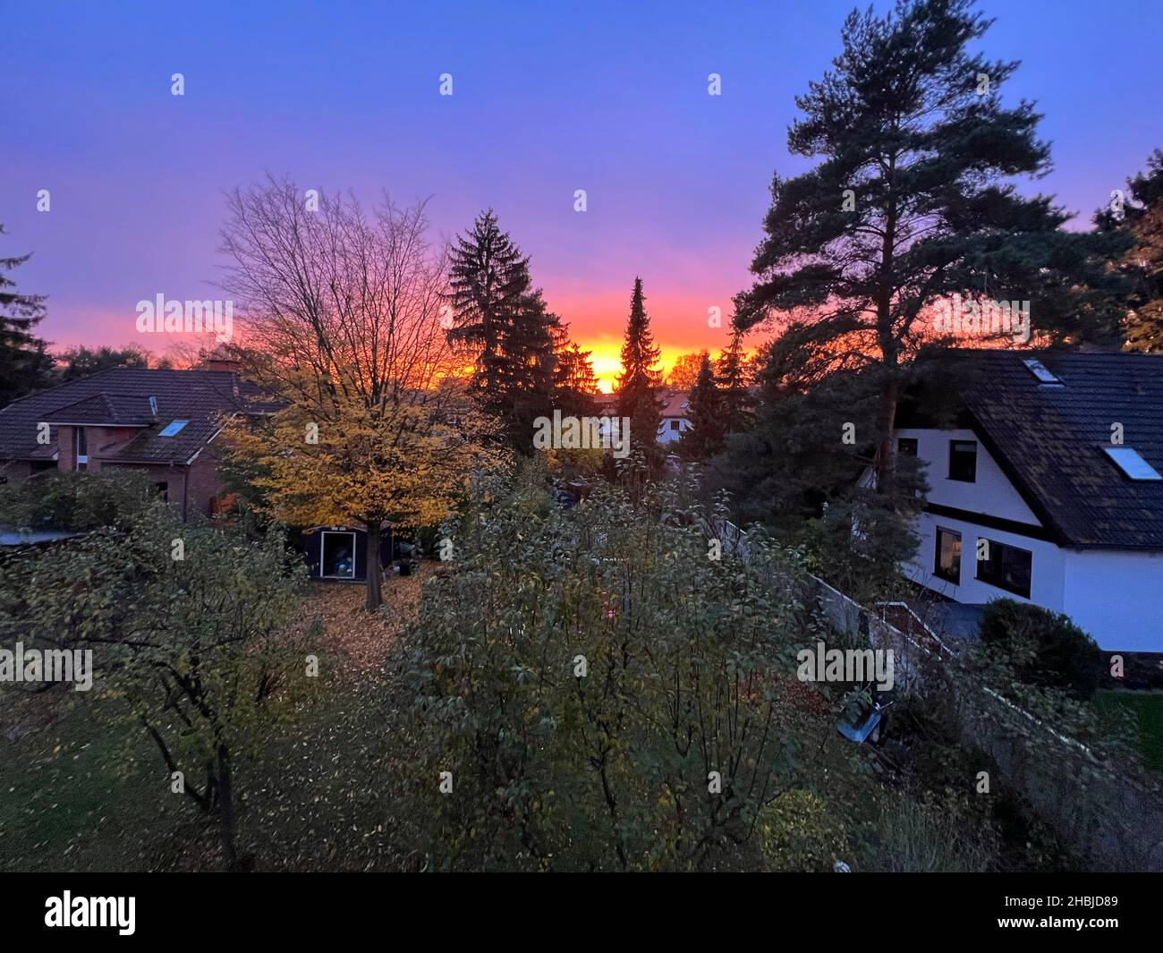 Herbstuntergang in Berlin Deutschland Stockfoto