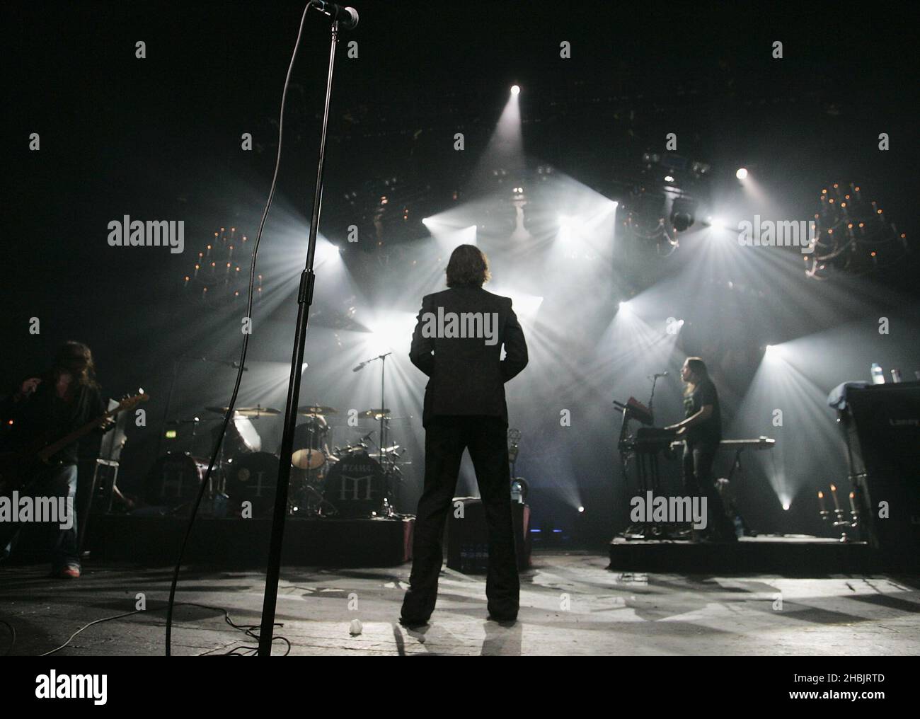 Ville Valo von der finnischen Goth-Rock-Band HIM. Stockfoto