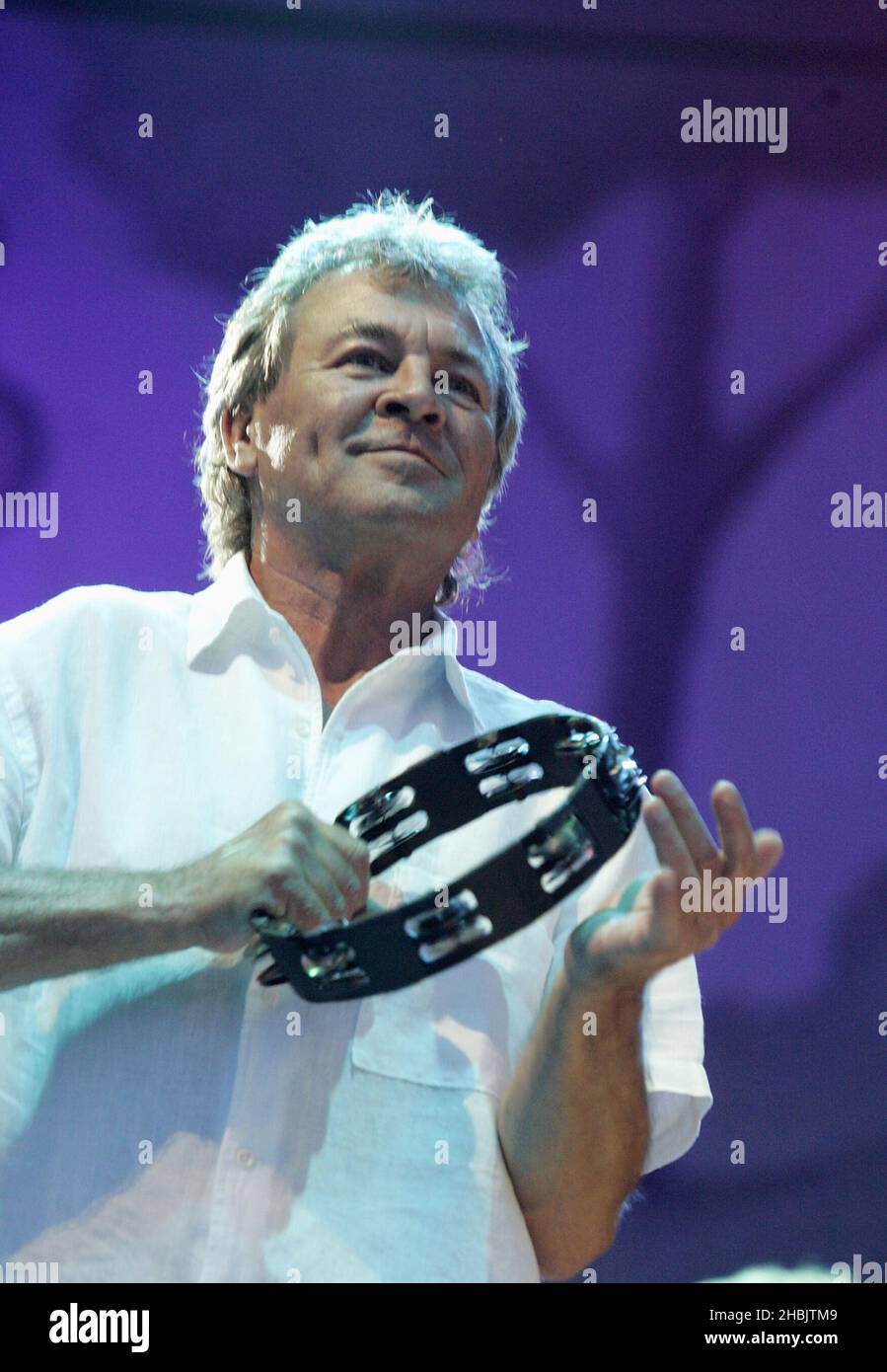 Ian Gillan von Deep Purple auf der Bühne. Stockfoto