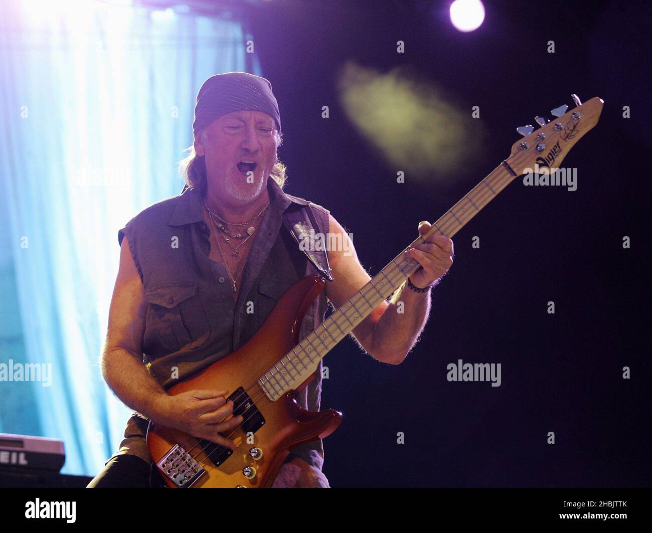 Ian Gillan von Deep Purple auf der Bühne. Stockfoto