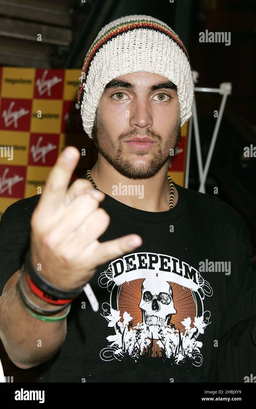 Charlie Simpson von Fightstar nimmt Teil. Stockfoto