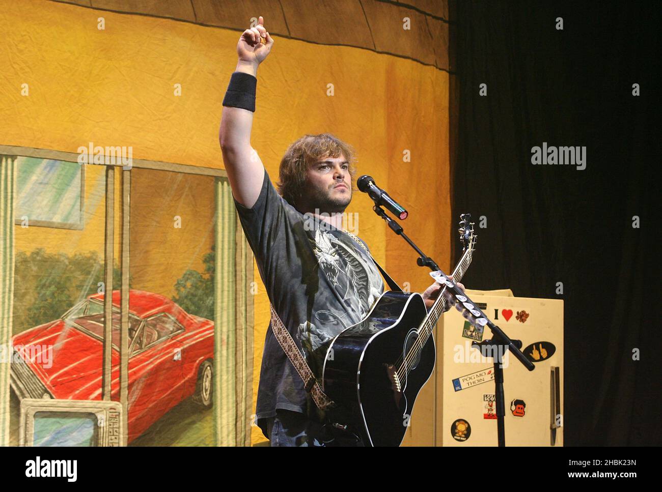 Jack Black von Tenacious D in einem Konzert im Hammersmith Apoll in London am 18. Dezember 2006. Unterhaltung Stockfoto