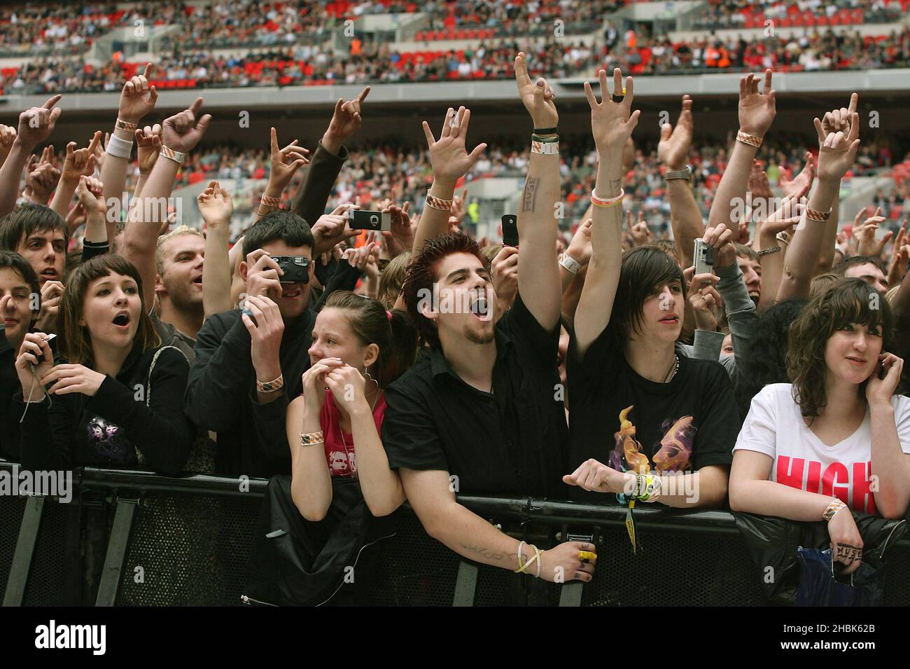 Menschenmenge im Muse, Wembley Stadium in London. Stockfoto