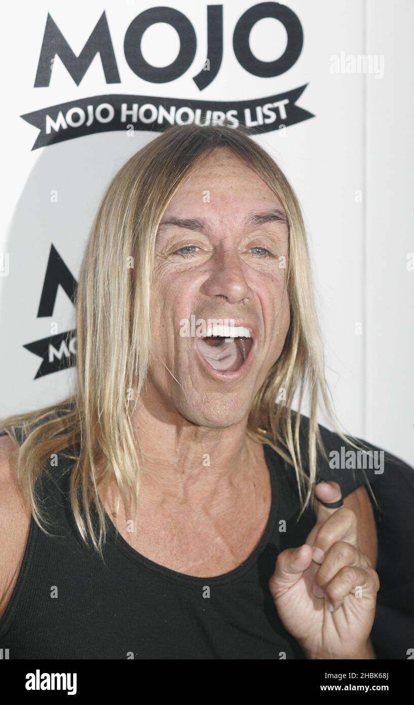 Iggy Pop und die Stooges bei den Mojo Awards in der Brauerei, London. Stockfoto